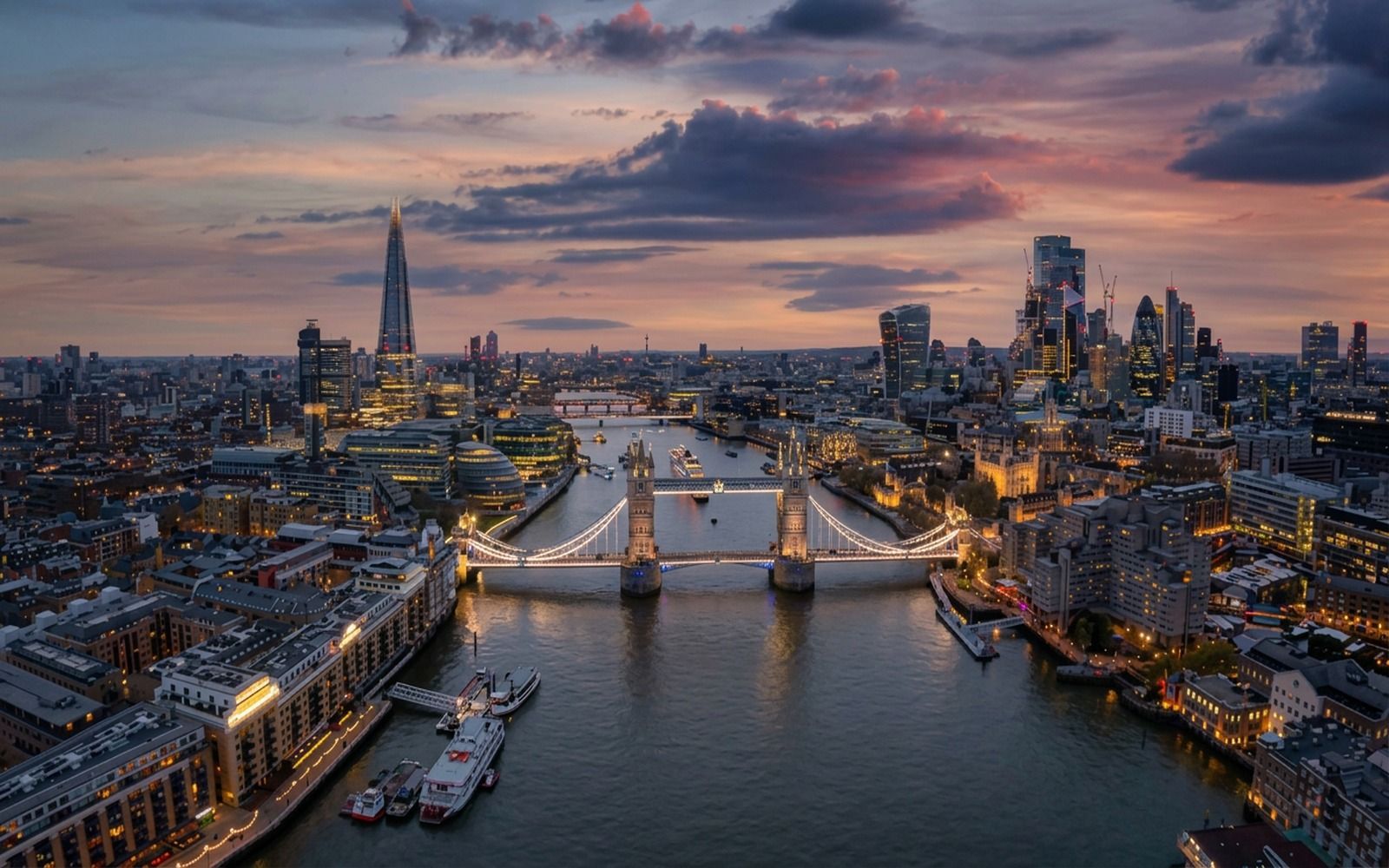 City of London skyline at night